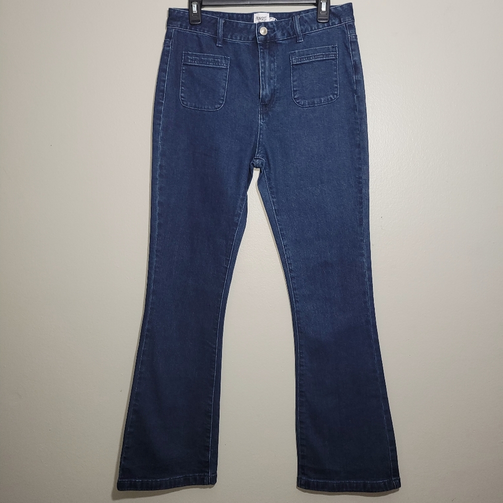Princess Polly delta mid rise flare denim Jeans Size 6
